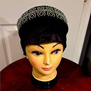 Courage Caps Chemo Sleep Fully Stoned Headwear Shimmery Black Scarf Cap